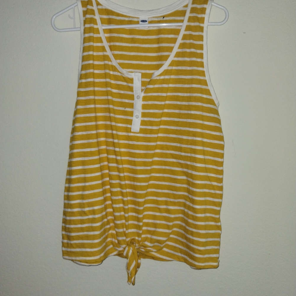 Old Navy Yellow Striped Sleeveless Top